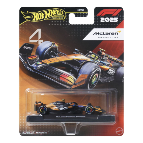 HOT WHEELS PREMIUM REAL RIDERS FORMULA 1 2024 MASINUTA METALICA MCLAREN FORMULA 1 TEAM SCARA 1 LA 64 [0]