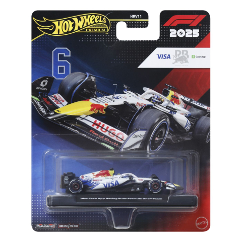 Vehicule și mașinuțe - HOT WHEELS PREMIUM REAL RIDERS FORMULA 1 2024 MASINUTA METALICA VISA CASH APP RACING BULLS FORMULA ONE TEAM SCARA 1 LA 64