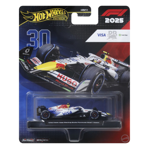 Jocuri si articole copii - HOT WHEELS PREMIUM REAL RIDERS FORMULA 1 2024 MASINUTA METALICA VISA CASH APP RACING BULLS FORMULA ONE TEAM SCARA 1 LA 64