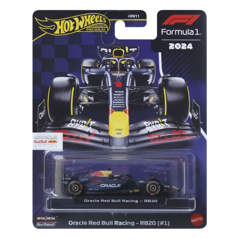 Jocuri si articole copii - HOT WHEELS PREMIUM REAL RIDERS FORMULA 1 2024 ORACLE RED BULL RACING RB20 NUMARUL 1 SCARA 1 LA 64