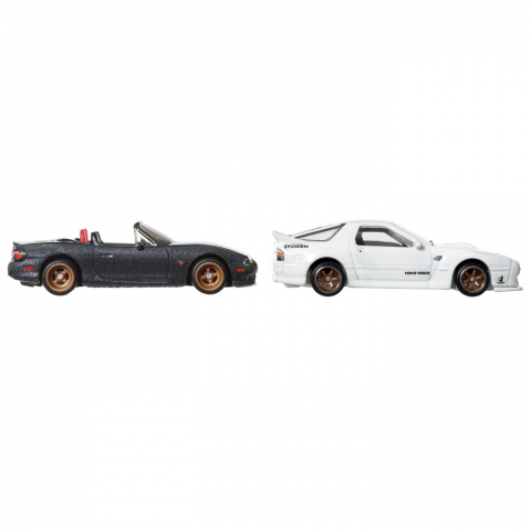 Hot Wheels Premium Set 2 Masinute Metalice Mazdaspeed Miata Si Mazda Rx7 Fc Pandem Scara 1:64 [5]