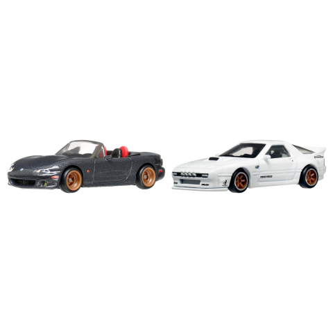 Hot Wheels Premium Set 2 Masinute Metalice Mazdaspeed Miata Si Mazda Rx7 Fc Pandem Scara 1:64 [1]