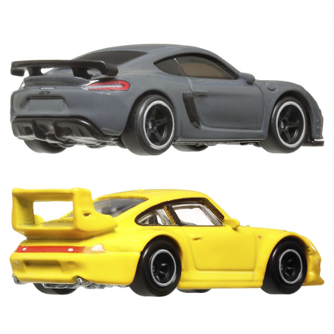 HOT WHEELS PREMIUM SET 2 MASINUTE METALICE PORSCHE 993 GT2 SI PORSCHE 718 CAYMAN GT4 SCARA 1:64 [3]