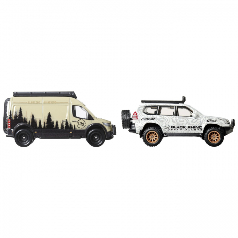 Hot Wheels Premium Set 2 Masinute Metalice Toyota Land Cruiser Prado Si Mercedes Benz Sprinter Tourer Scara 1:64 [4]