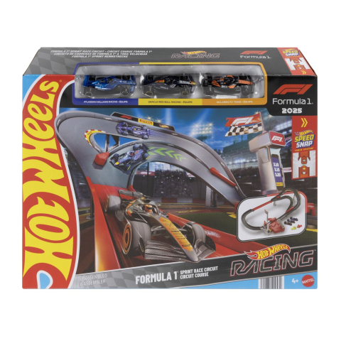 Jocuri si articole copii - HOT WHEELS RACING CIRCUIT DE CURSE SPRINT FORMULA 1 CU 3 MASINUTE INCLUSE