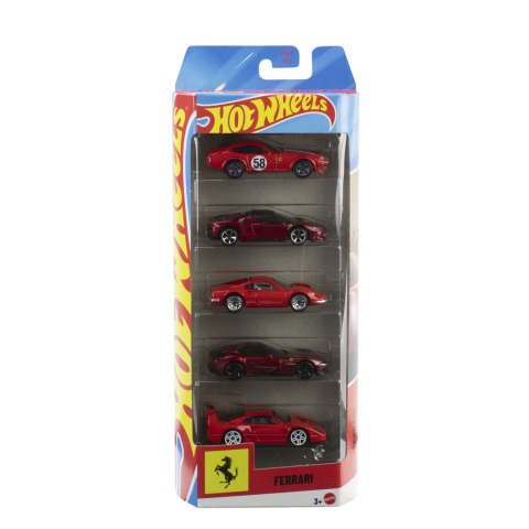 Avioane si Elicoptere jucărie - HOT WHEELS SET 5 MASINUTE METALICE FERRARI