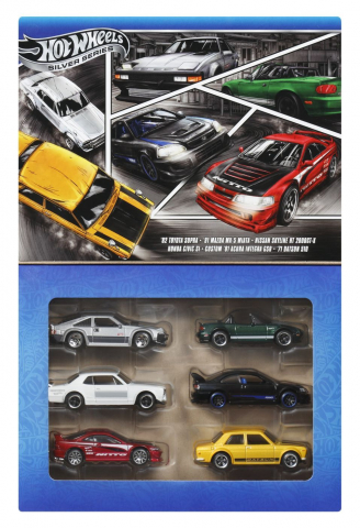 Jocuri si articole copii - HOT WHEELS SILVER SERIES SET 6 MASINUTE METALICE TEMATICA JAPONEZA