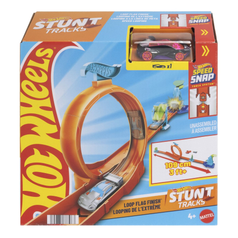 Avioane si Elicoptere jucărie - HOT WHEELS STUNT TRACKS PISTA CASCADORII CU BUCLA SI MASINUTA INCLUSA