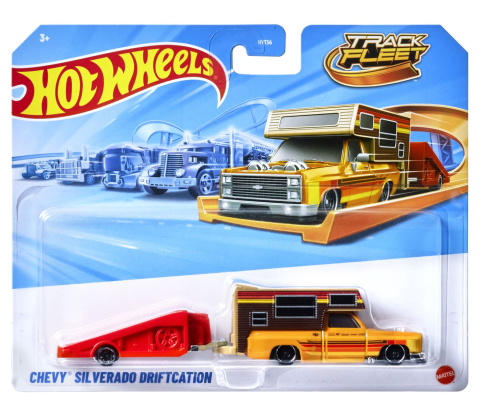 Vehicule și mașinuțe - HOT WHEELS TRACK FLEET MASINA FLOTA CHEVY SILVERADO DRIFTCATION SCARA 1 LA 64