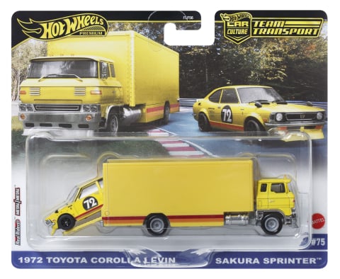 Masinute, Motociclete, Elicoptere, Avioane & Trenulete - HOT WHEELS TRANSPORTATOR SAKURA SPRINTER CU MASINUTA TOYOTA COROLLA LEVIN SCARA 1 LA 64
