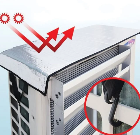 Gradinarit - Husa de protectie din aluminiu pentru unitate exterioara aer conditionat, 95x47 cm