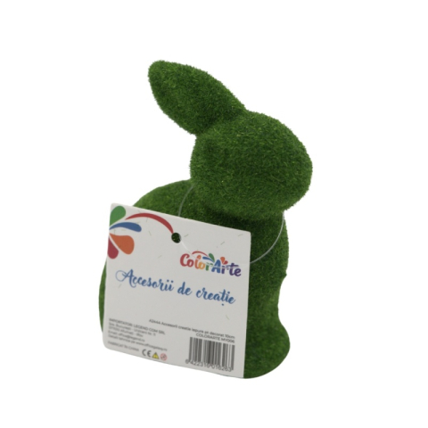 Creații sezoniere - Iepure din polistiren cu sclipici pentru crafts, verde, 10 cm