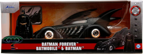 Vehicule și mașinuțe - JADA DC SET BATMAN FOREVER FIGURINA BATMAN SI MASINUTA METALICA BATMOBILE SCARA 1 LA 24