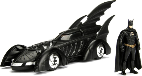 JADA DC SET BATMAN FOREVER FIGURINA BATMAN SI MASINUTA METALICA BATMOBILE SCARA 1 LA 24 [1]