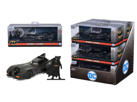 Vehicule și mașinuțe - JADA DC SET FIGURINA BATMAN SI MASINUTA METALICA BATMOBILE SCARA 1 LA 32