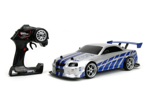 JADA ELITE FAST AND FURIOUS MASINUTA RC CU TELECOMANDA BRIAN NISSAN SKYLINE GTR R34 SCARA 1 LA 10 [1]
