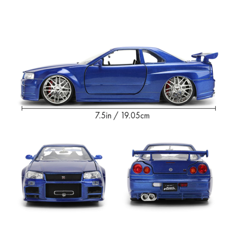 JADA FAST AND FURIOUS MASINUTA METALICA BRIANS NISSAN SKYLINE GT R R34 SCARA 1 LA 24 [3]