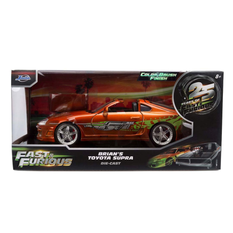 Avioane si Elicoptere jucărie - JADA FAST AND FURIOUS MASINUTA METALICA BRIANS TOYOTA SUPRA SCARA 1 LA 24