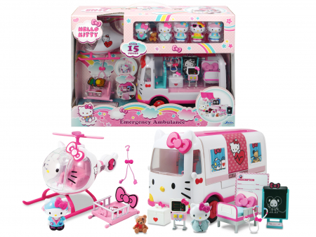 Masinute, Motociclete, Elicoptere, Avioane & Trenulete - Jada Hello Kitty Set De Salvare