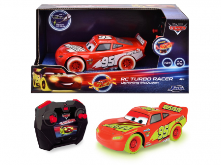 Masinute si vehicule cu telecomanda - Jada Mașinuță RC Fulger McQueen Glow Racer Scara 1:24 