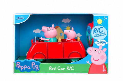 Vehicule și mașinuțe - JADA PEPPA PIG MASINUTA RC CU TELECOMANDA ROSIE CU FIGURINE