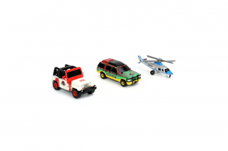 Jada Set 3 Mașinuțe Metalice Jurassic 4cm  [3]