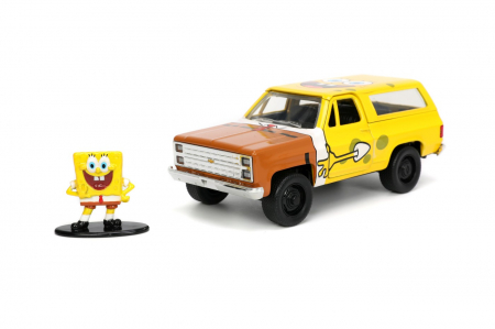 Jada Set Mașinuță Metalică Chevy K5 Blazer & Figurină Sponge Bob [1]