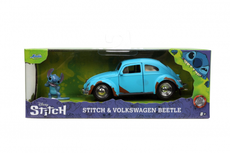 Masinute, Motociclete, Elicoptere, Avioane & Trenulete - Jada Set Mașinuță Metalică VW Beetle & Figurină Stitch 