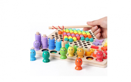 Joc educativ Bead Holder cu activitati si joc de pescuit [2]