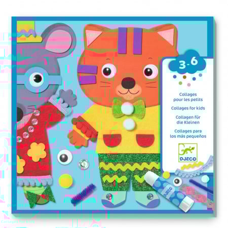 Jocuri si Jucarii Educative - Joc Creativ Colaje Micii Prieteni Djeco - Arta și Prietenie