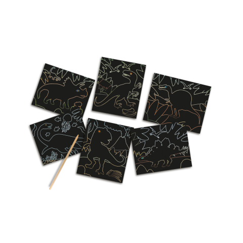 Joc creativ cu 6 carduri - Razuieste Dinozauri Glow-in-the-Dark [1]