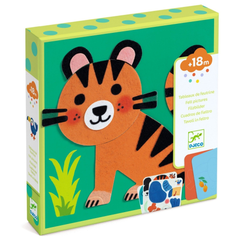 Jocuri creative - Joc creativ cu stickere din fetru Animalute moi, Djeco
