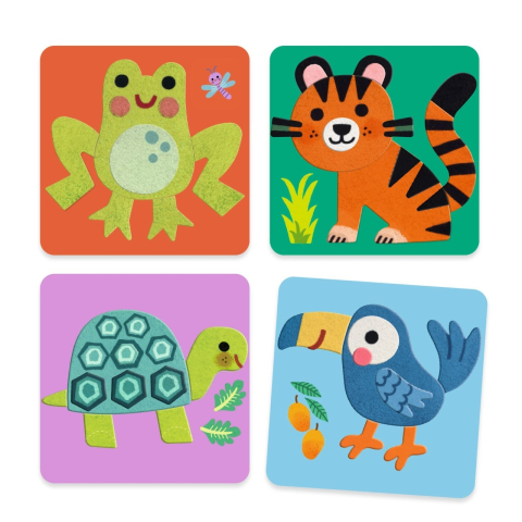 Joc creativ cu stickere din fetru Animalute moi, Djeco [1]