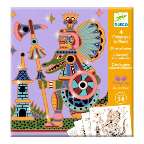 Jocuri si Jucarii Educative - Joc creativ de colorat Animale razboinice, Djeco