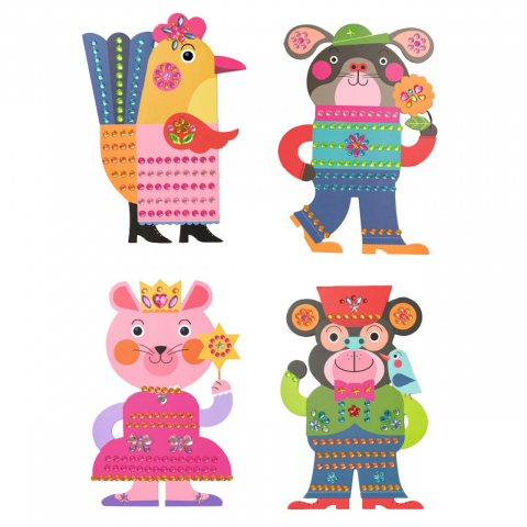 Set creativ 4 planse  de decorat animale cu strasuri,3-6 ani [1]