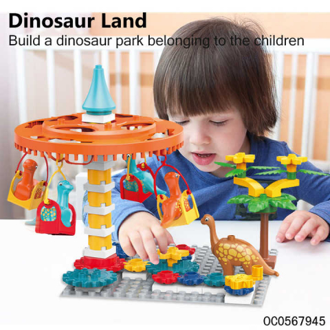 Joc de constructie Invartim Dinozauri, 64 piese, +4 ani [1]