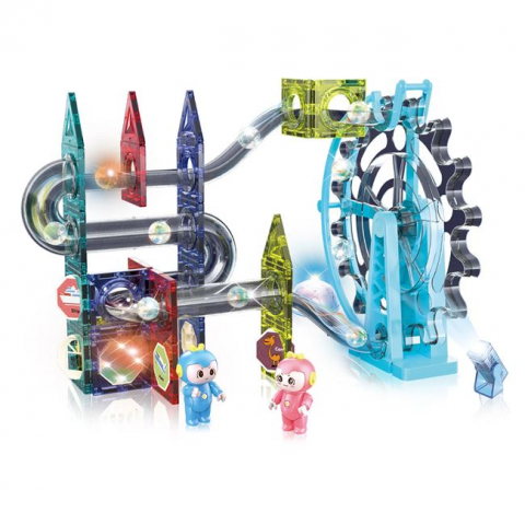 Seturi  de constructie - Joc de constructie magnetic cu sunet si lumini-80 piese