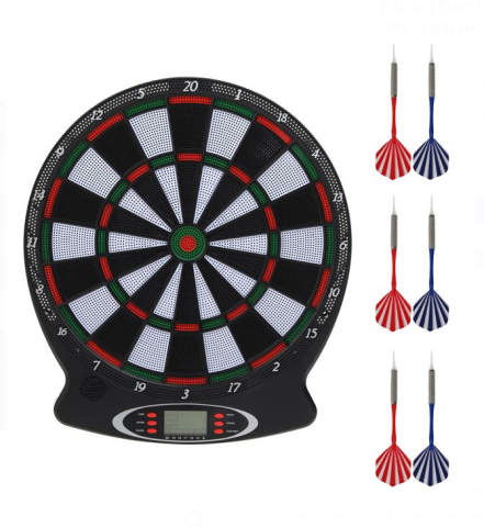 Jucării exterior pentru copii - Joc de indemanare darts cu panou electronic si 6 sageti,plastic, negru, 38x2x43cm