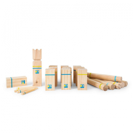 Jucării exterior pentru copii - Joc de Îndemânare "Kubb Gigant", Lemn, +8 Ani