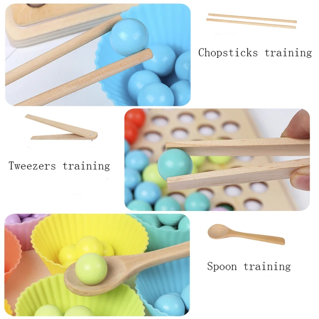 Joc de indemanare, memorie si exersarea motricitatii cu bile, lemn,+36 luni [2]