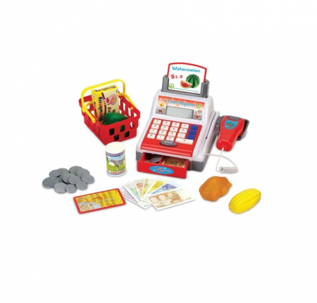 Jocuri si articole copii - Joc de rol Casa de marcat cu cos si produse incluse