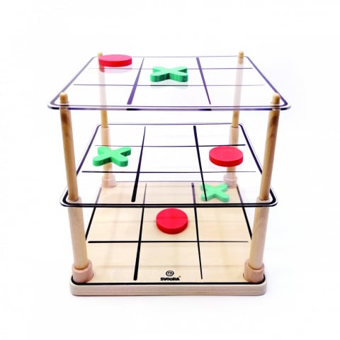 Jocuri si Jucarii Educative - Joc de societate din lemn- Epic Tic tac toe, 6-9 ani