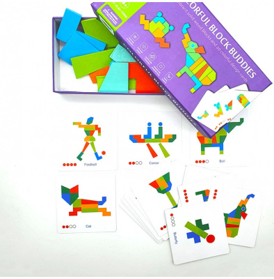 Jocuri si Jucarii Educative - Joc interactiv de lemn multicolor - 21 piese