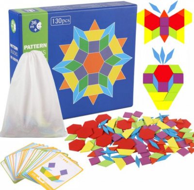 Jocuri si Jucarii Educative - Joc interactiv din lemn multicolor - 130 piese