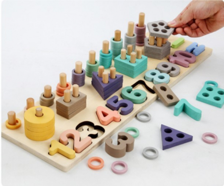 Joc educativ 3 in 1 logaritmic cu sortator forme geometrice si cifre [1]