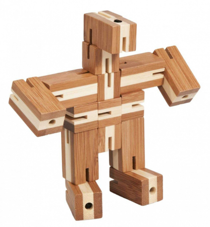 Joc logic puzzle 3D din bambus Flexi-cub [1]