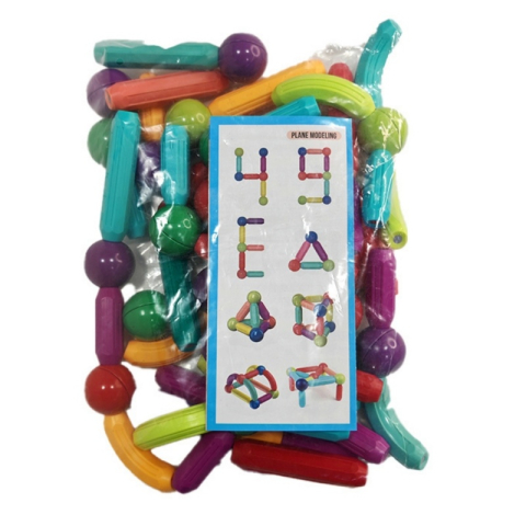 Joc magnetic de constructie STEM Magnetic Sticks, 64 piese, 3 ani+ [4]