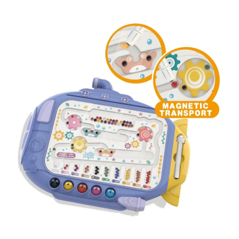 Joc magnetic Labirint cu bilute, model submarin, +5 ani,36x28x5 cm [2]