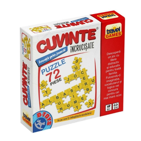 Jucarii 7 ani+ - Joc puzzle cu litere Cuvinte Incrucisate,72 piese,2-4 jucatori,+6 ani
