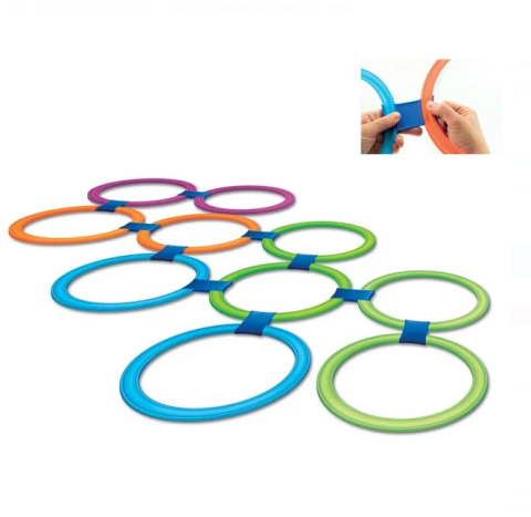 Jocuri in aer liber - Joc sotron cercuri colorate din plastic Ø27 cm, 10 buc